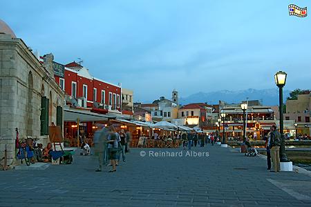 Chania Restaurants am Hafen, Kreta, Crete, Chania, Restaurant, Hafen, foreal, Foto, Bild,