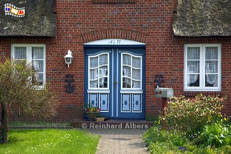 Hauseingang in Nieblum auf der Nordseeinsel Fhr., Nordseekste, Fhr, Nieblum, Friesenhaus, Tr, Albers, Foto, foreal,