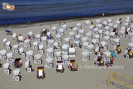 R�gen: Strand von Sellin, R�gen, Ostsee, Sellin, Strand, Strandk�rbe, Albers, Foto, foreal,