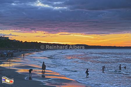 Rgen: Abendstimmung am Strand von Binz, Vorpommern, Rgen, Binz, Strand, Abend, Abendrot, Abendstimmung, Albers, Foto, foreal,