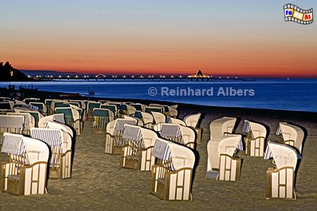 Abendrot am Strand von Ahlbeck auf der Insel Usedom, Vorpommern, Insel, Usedom, Ahlbeck, Abendrot, Strand, Albers, Foto, foreal,