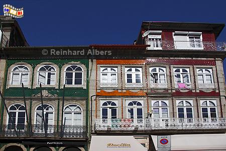 Guimares - Hausfassaden in der Altstadt., Portugal, Minho, Guimares, Kulturhauptstadt, Altstadt, Albers, Foto, foreal,