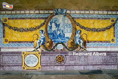 Azulejos im Kreuzgang des Klosters Santa Cruz in Coimbra, Portugal, Coimbra, Kloster, Convento, Santa Cruz, Kreuzgang, Albers, foreal, Foto