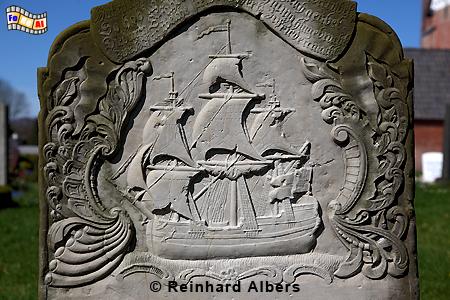 Fhr - Grabstein auf dem Friedhof von Nieblum., Fhr, Grabstein, Nordfriesland, Nieblum, Albers, Foto, foreal,
