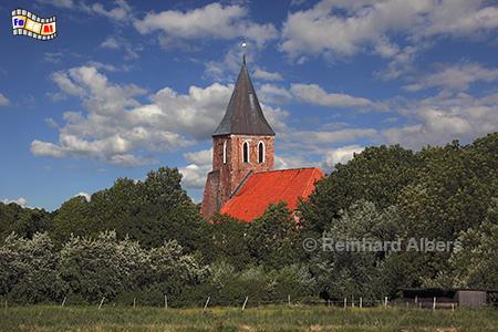 Westerhever: Kirche St. Stephanus, Nordseek�ste, Kirche, Westerhever, Albers, Foto, foreal,