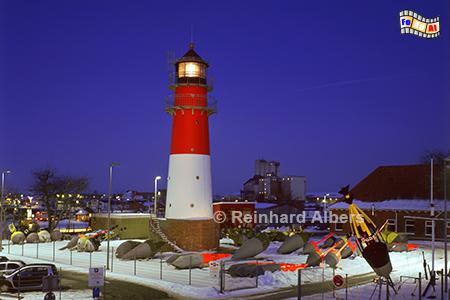 Leuchtturm von Bsum zur blauen Stunde, Nordseekste, Bsum, Leuchtturm, Hafen, Albers, Foto, foreal,