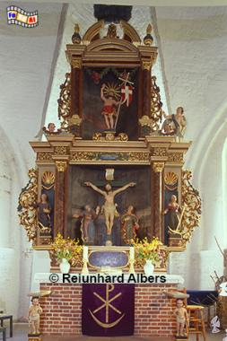 Altar in der Sankt-Clemens-Kirche in Bsum., Bsum, Nordseekste, Kirche, Clemens, Foto, foreal, Albers,