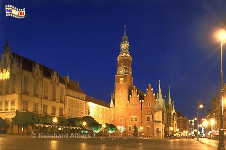 Wrocław (Breslau) Marktplatz mit Rathaus , Polen, Breslau, Rathaus, Rynek, Albers, foreal,
