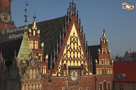 Wrocław (Breslau) Giebel an der Ostseite des Rathauses, Polen, Breslau, Rathaus, Rynek, Albers, foreal,