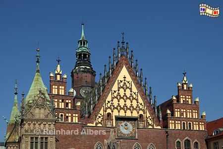 Wrocław (Breslau) Giebel an der Ostseite des Rathauses, Polen, Breslau, Rathaus, Rynek, Albers, foreal,