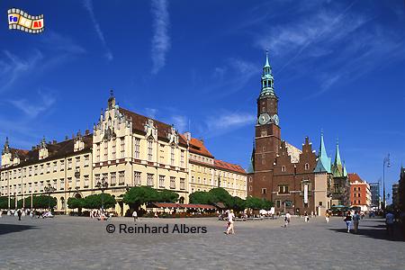 Wrocław (Breslau) Marktplatz mit Rathaus , Polen, Breslau, Rathaus, Rynek, Albers, foreal,