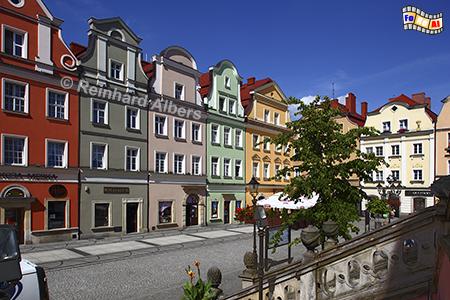 Bolesławiec (Bunzlau) - Huser am Rynek (Ring)., Polen, Schlesien, Bunzlau, Bolesławiec, Rynek, Albers, foreal,