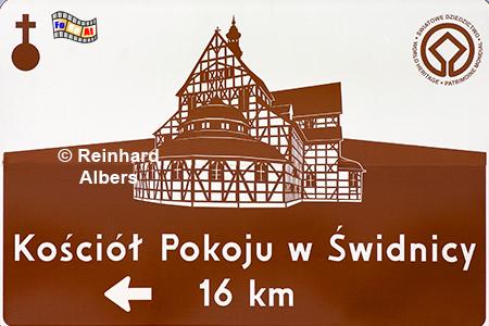 Świdnica (Schweidnitz) Hinweis auf die Friedenskirche als Weltkulturerbe., Polen, Schweidnitz, Friedenskirche, Weltkulturerbe, Albers, foreal, Foto,