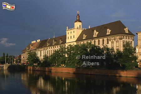 Wrocław (Breslau) - Universitt, gegrndet 1702 vom habsburgischen Kaiser Leopold II., Polen, Schlesien, Breslau, Wrocław , Universitt, Oder, Albers, foreal,