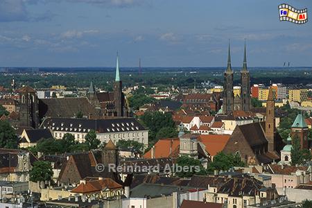 Wrocław (Breslau) - Ausblick vom Turm der Elisabethkirche in Richtung Dominsel, Polen, Breslau, Elisabethkirche, Universitt, Albers, foreal,
