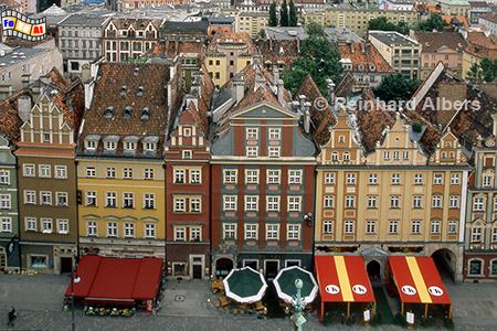 Wrocław (Breslau) - Blick vom Rathausturm auf die Bürgerhäuser an der Südseite des Ryneks/Rings, Polen, Breslau, Rathaus, Rynek, Albers, foreal, Foto,
