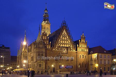 Wrocław (Breslau) Rathaus Ostfassade, Polen, Breslau, Rathaus, Rynek, Albers, foreal,