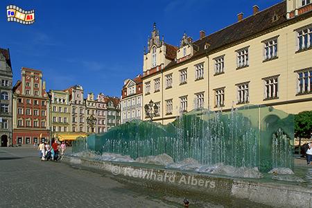 Wrocław (Breslau) - Moderner auf dem Rynek (Ring)., Polen, Breslau, Wrocław , Brunnen, Rynek, Albers, foreal,