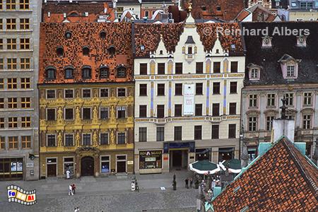 Wrocław (Breslau) - Blick vom Rathausturm auf die Westseite des Ryneks/Rings, Polen, Breslau, Ring, Rynek, Albers, foreal, Foto,
