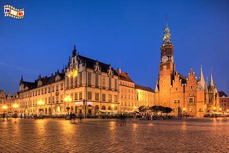 Wrocław (Breslau) Marktplatz mit Rathaus , Polen, Breslau, Rathaus, Rynek, Albers, foreal,