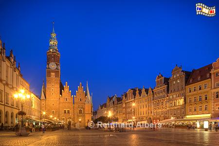 Wrocław (Breslau) Marktplatz mit Rathaus (Westseite), Polen, Breslau, Rathaus, Rynek, Albers, foreal,