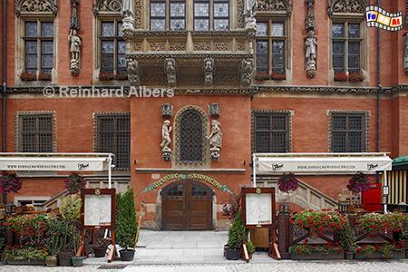 Wrocław (Breslau) - Schweidnitzerkeller an der S�dseite des Rathauses., Polen, Breslau, Wrocław, Rathaus, Schweidnitzer Keller,, Albers, foreal, Foto