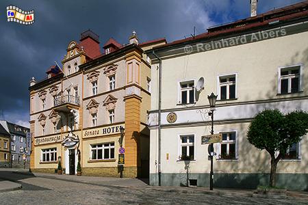 Duszniki Zdrj (Bad Reinerz) - Marktplatz., Polen, Schlesien, Glatzer Land, Bad Reinerz, Duszniki Zdrj, Marktplatz, Albers, Foto, foreal,