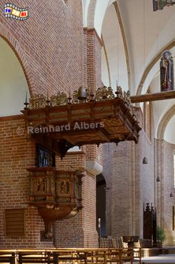Ratzeburger Dom: Renaissancekanzel aus dem Jahr 1576., Schleswig-Holstein, Herzogtum Lauenburg, Ratzeburg, Dom, Hochkanzel, Albers, Foto, foreal,