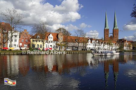 Lbeck an der Obertrave mit Dom im Hintergrund, Lbeck, Obertrave, Dom, Hansestadt, Albers, Foto, foreal,