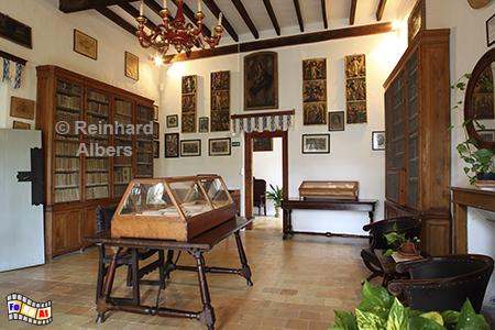 Bibliothek im Herrenhaus Alfbia, Mallorca, Jardines, Jardins, Alfabia, Bunyola, Bibliothek, Herrenhaus, Landsitz, Foto, foreal, Albers, 