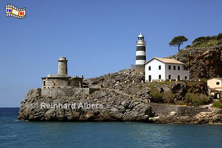 Leuchtturm an der Hafeneinfahrt von Port de Soller., Mallorca, Port, Soller, K�ste, Leuchtturm, Albers, Foto,