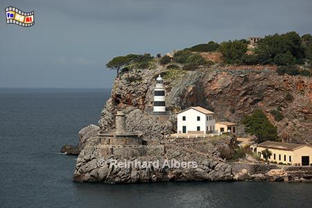 Leuchtturm an der Hafeneinfahrt von Port de Soller., Mallorca, Port, Soller, Kste, Leuchtturm, Albers, Foto, foreal,