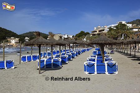Liegen am Strand in Paguera, Mallorca, Paguera, Strand, Bucht, Albers, Foto, foreal,