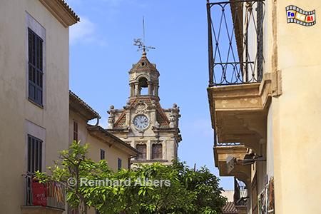 Alcudia Rathausturm mit Jugendstildekor., Mallorca, Alcudia, Rathaus, Turm, Foto, foreal, Albers,