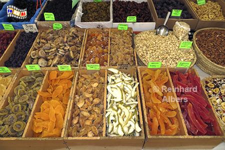 Getrocknete Frchte auf dem Markt in Alcudia., Mallorca, Alcudia, Markt, getrocknete Frchte, Albers, Foto, foreal,