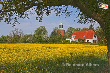 Blick auf Giekau am Selenter See mit Rapsblte., Rapsblte, Raps, Giekau, Holsteinische Schweiz, Albers, Foto, foreal,